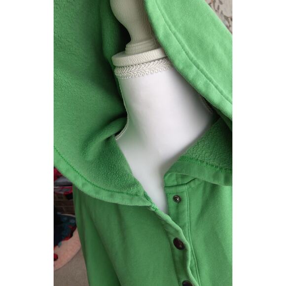 Kelly Green French terry hoodie oversized pullover size M cotton blend comfy - Picture 6 of 9